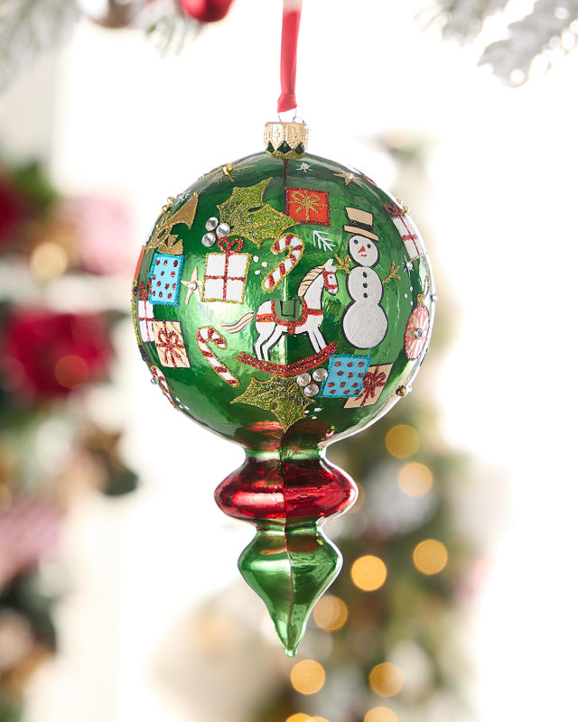 Green Finial Toys Christmas Ornament